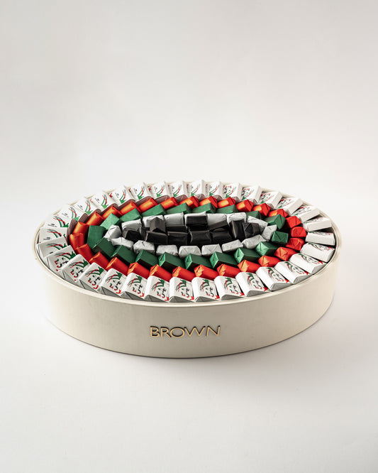 National Day Collection: Leather Tray W Partition M Size W Assorted Chocolate In Flag Colors